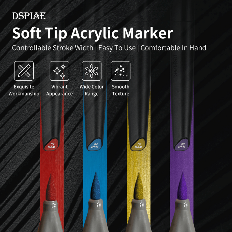 DSPIAE - MKM Soft Tipped Markers - Metallic Series (8 Colors)