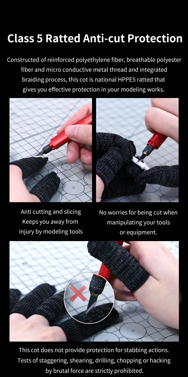 DSPIAE - CF-01 HPPE Anti-Cut Finger Cots (6pc)