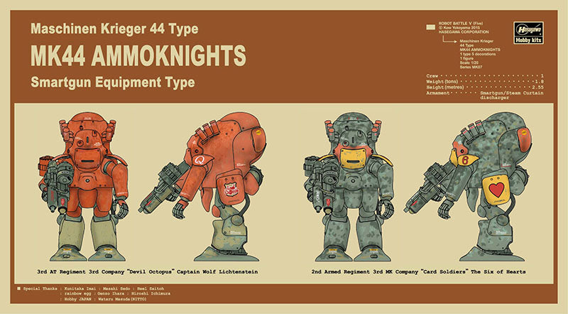 1:20 Robot Battle V (Five) Maschinen Krieger 44 Type Mk44 Ammoknights (Smartgun Equipment Type)