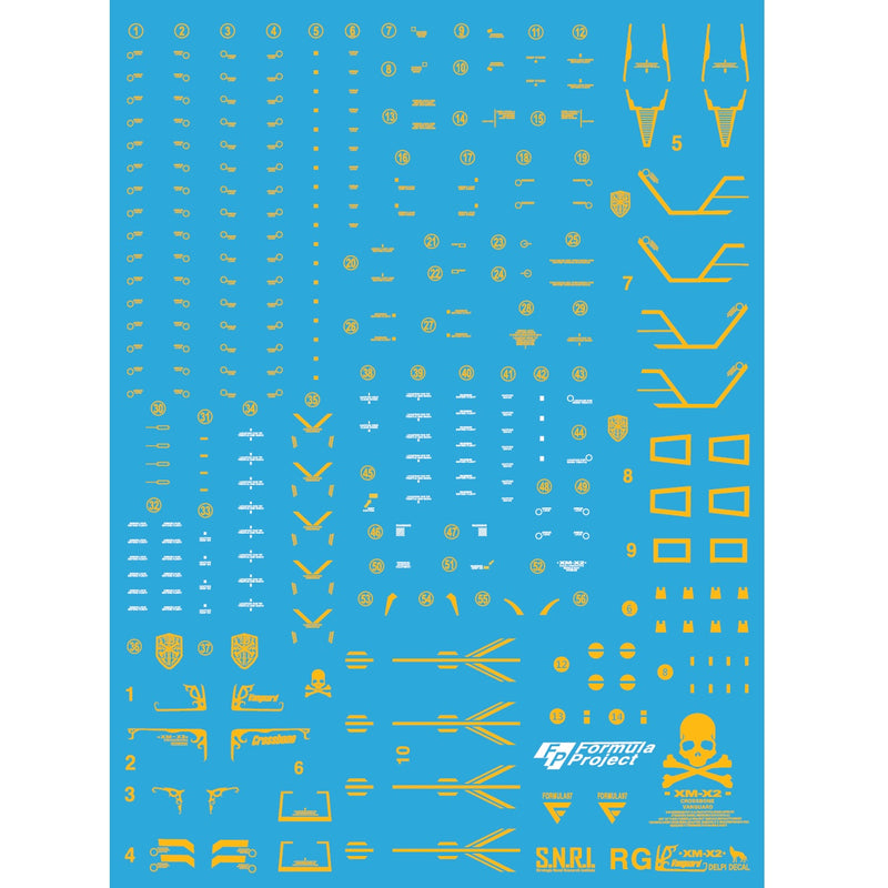 Delpi Decal - RG Crossbone X2 Gold Holo Water Decals