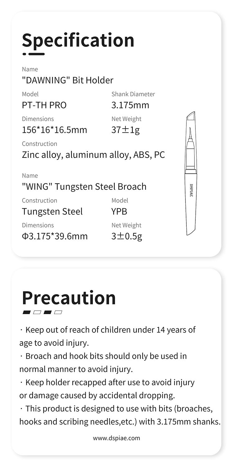 DSPIAE - PT-TH PRO Dawning 2.0 Push Broach Holder (9 Colors)
