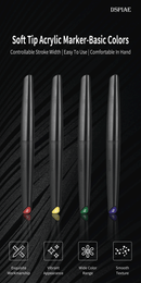 DSPIAE - MK/MKF Soft Tipped Markers (Basic and Fluorescent, 18 Colors)