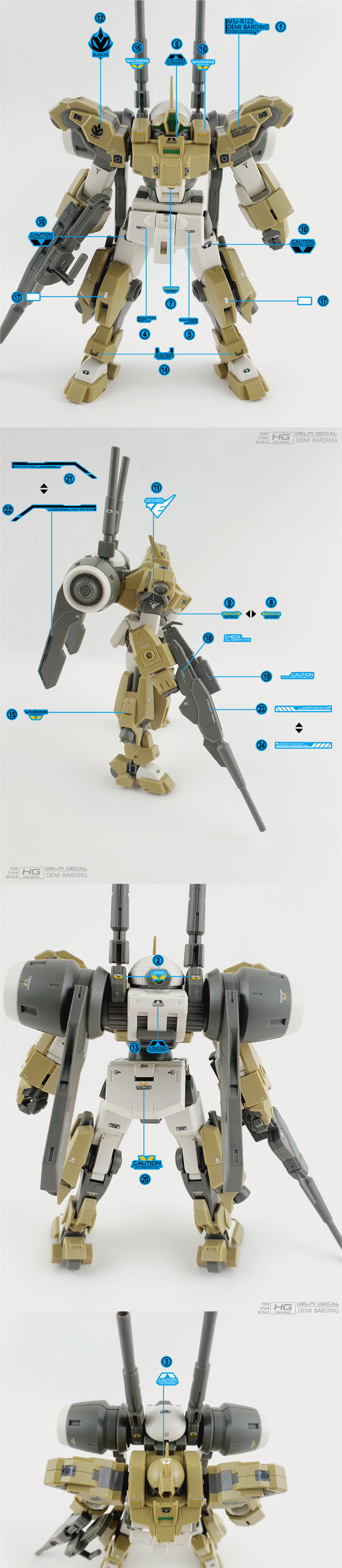 Delpi Decal - HG Demi Barding Water Decal