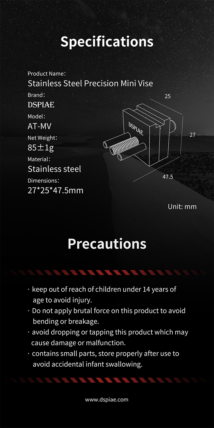 DSPIAE - AT-MV Stainless Steel Precision Mini Vise