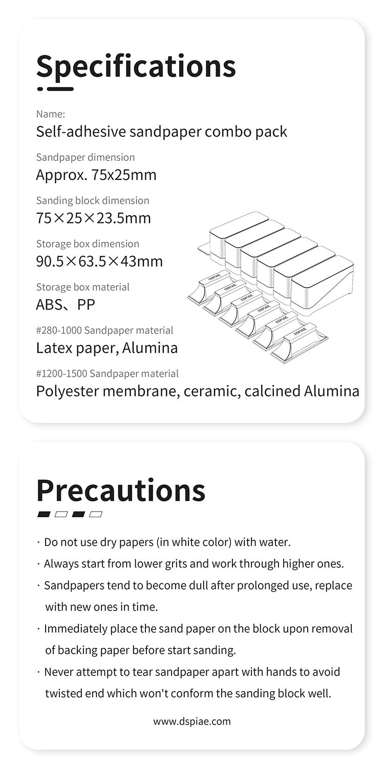 DSPIAE - XSP Composite Adhesive Sandpaper Set