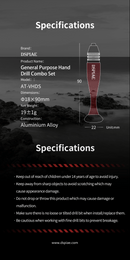 DSPIAE - AT-VHDS Aluminum Alloy Hand Drill Combo Set