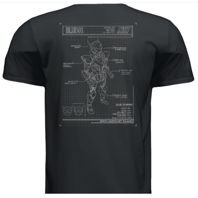 Mecha Warehouse "Blueprint" Short Sleeve T-Shirt