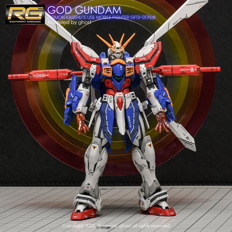 Bandai 1/144 RG #37 G Gundam GF13-017NJII God Gundam (Burning