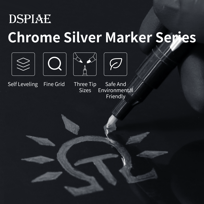 DSPIAE MK/MKM Water-based soft tip basic color metal color marker