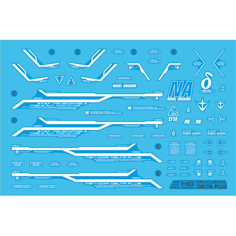 Delpi Decal - HG DELTA PLUS WATER DECAL (2 Types)