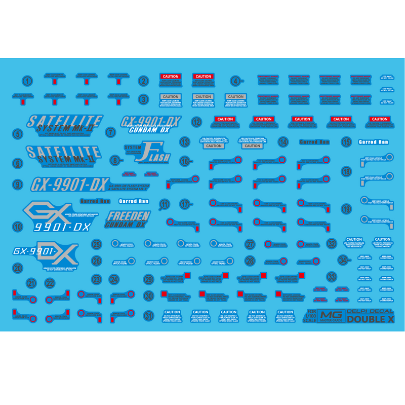 Delpi Decal - MG DOUBLE X WATER DECAL (4 Types)
