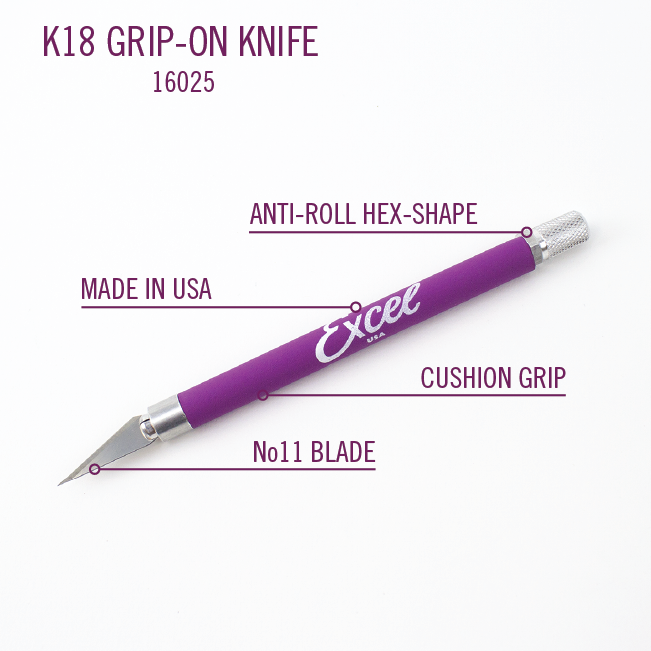 Excel - K18 Grip-On Knife (3 Colors)