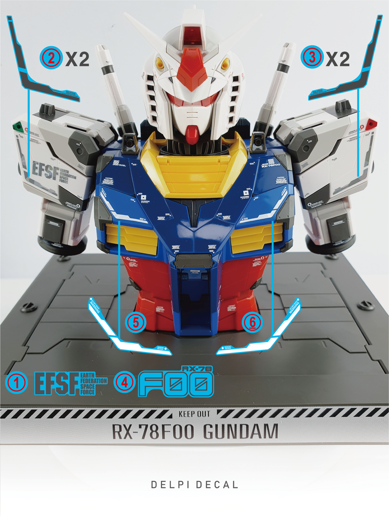 Delpi Decal - 1/48 RX-78F00 [Bust Model] Water Decal (2 Types)