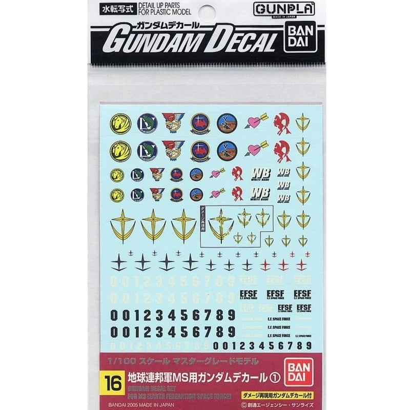 Gundam Decal #16 MG EFSF Mobile Suit #1