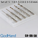 GodHand - Drill Bit for Power Pin Vise, set of 5 (B)