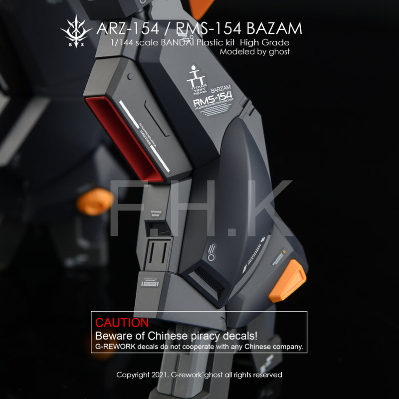 G-REWORK - Custom Decal - [HG] BARZAM RE.BOOT Ver.(ARZ-154/RMS-154 FULL SET)