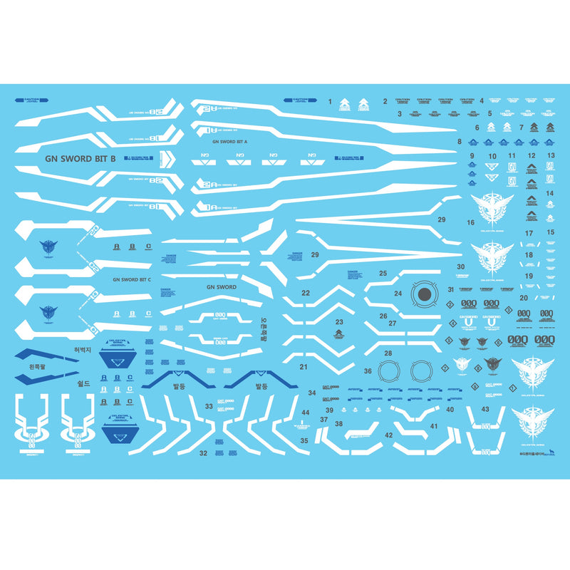 Delpi Decal - MG 00 QAN[T] Full Saber Water Decal (Blue)