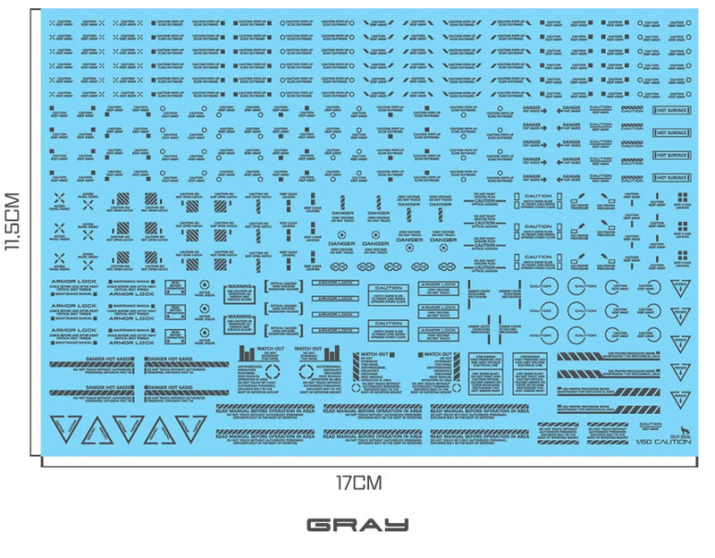 Delpi Decal - 1/60 Mechanical Caution Water Decal (6 Types)