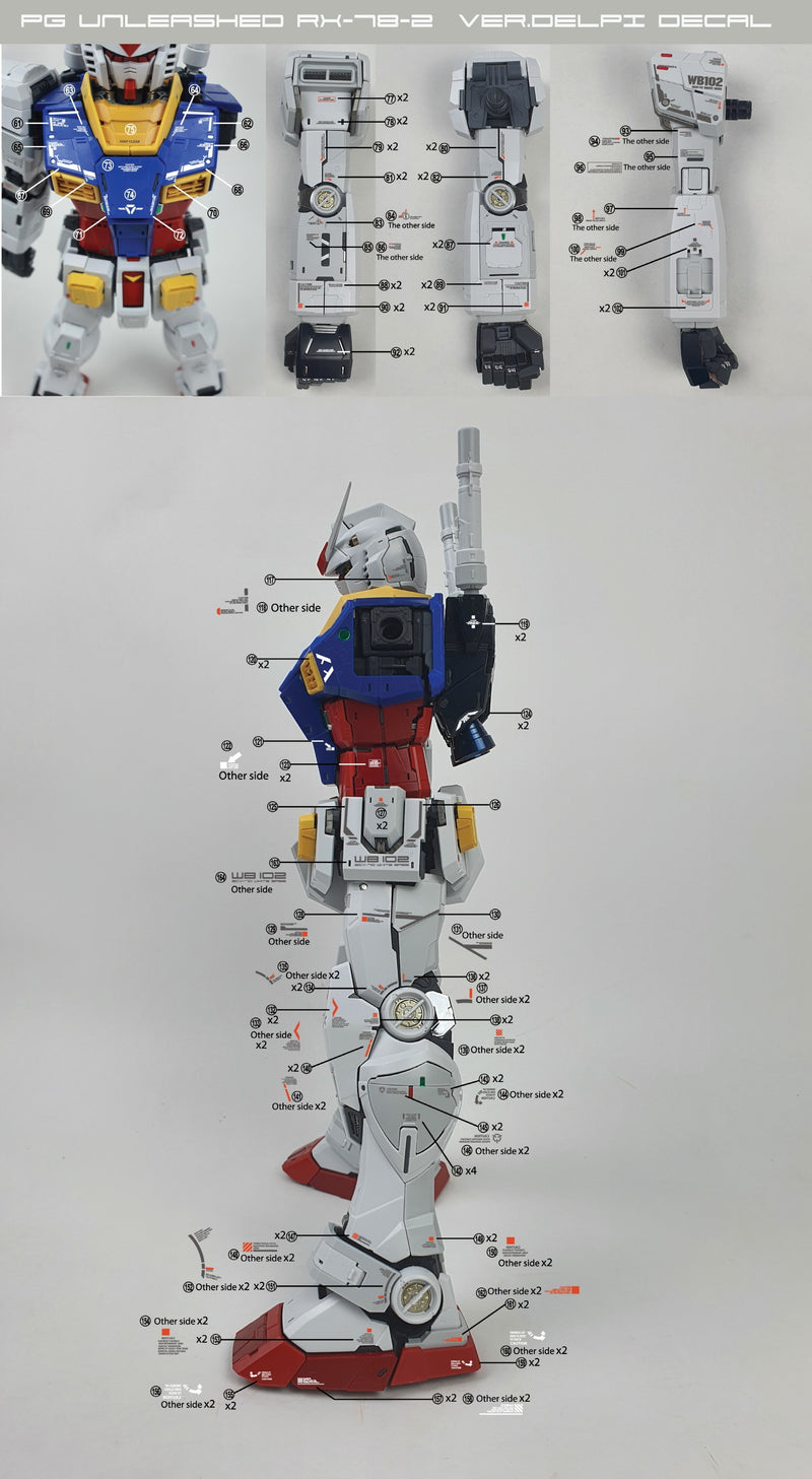 Delpi Decal - PG Unleashed RX-78-2 Water Decal (4 Types)
