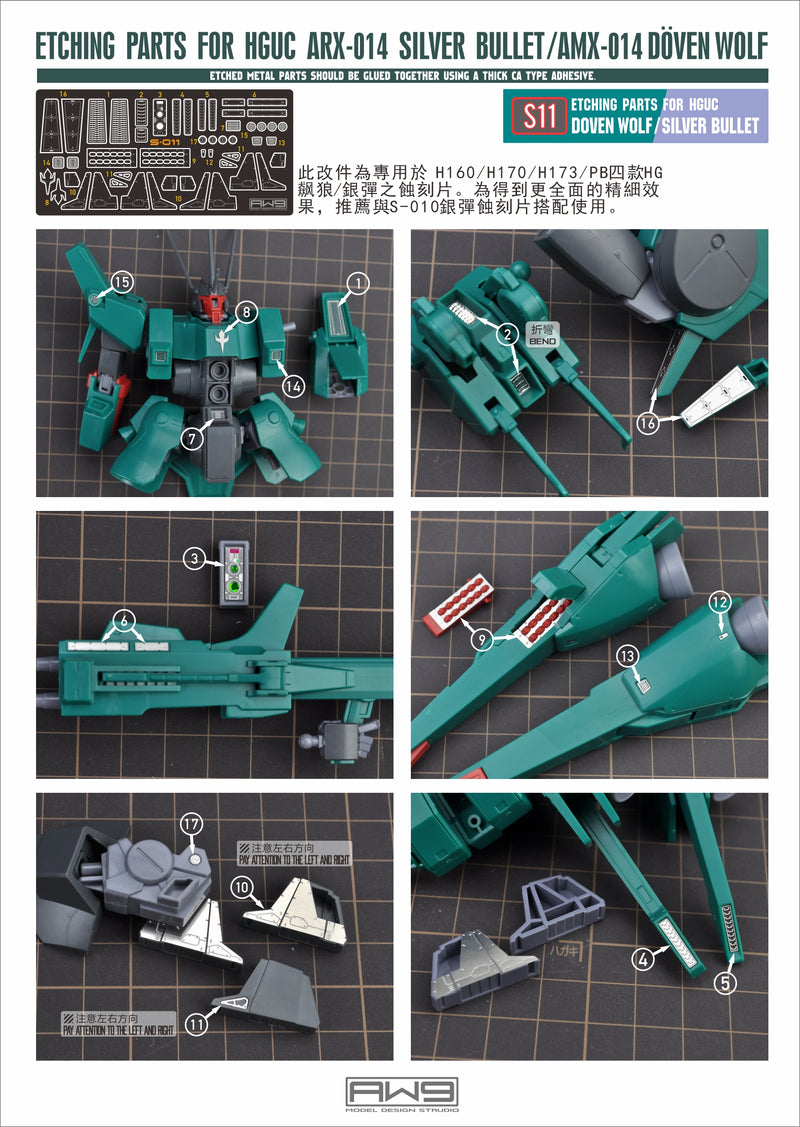 Madworks - Photo Etch S11 - Detail Parts for HGUC ARX-014 Silver Bullet/AMX-014 Doven Wolf