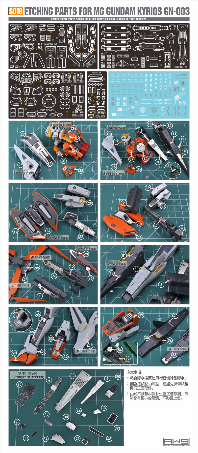 Madworks - Photo Etch S18 - Detail Parts for MG Gundam Kyrios GN-003