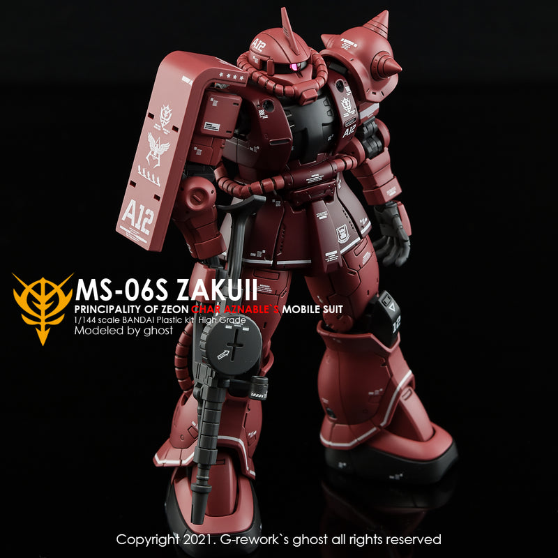 G-REWORK - Custom Decal - [HG] ORIGIN MS-06S ZAKU II (CHAR AZNABLE)