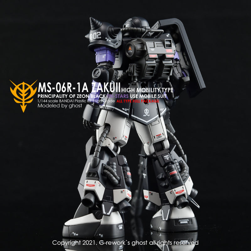 G-REWORK - Custom Decal - [HG] Origin MS-06R-1A ZAKU II (Black Tri-Stars Full Set)