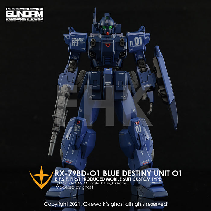 G-REWORK - Custom Decal - [HG] RX-79 BD-01 [Blue Destiny]
