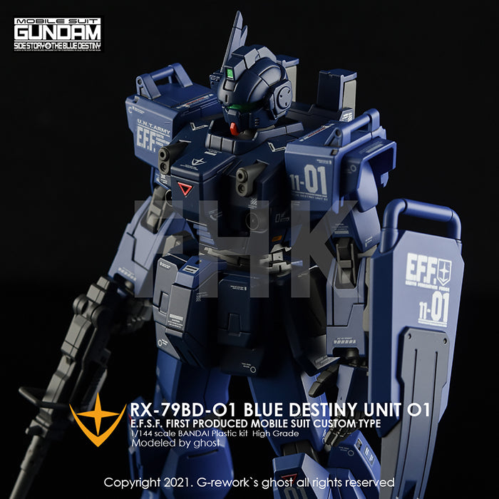 G-REWORK - Custom Decal - [HG] RX-79 BD-01 [Blue Destiny]
