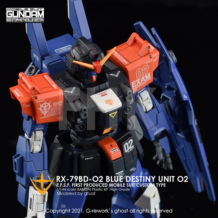 G-REWORK - Custom Decal - [HG] RX-79 BD-02 [Blue Destiny]
