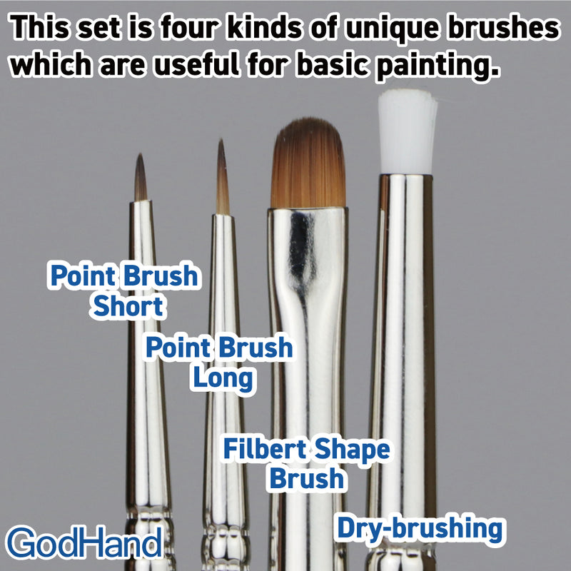 GodHand - Brushwork Semi-PRO 4 Brushes Set