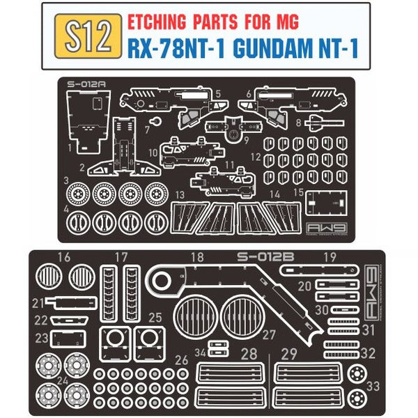 Madworks - Photo Etch S12 - Detail Parts for MG RX-78NT-1